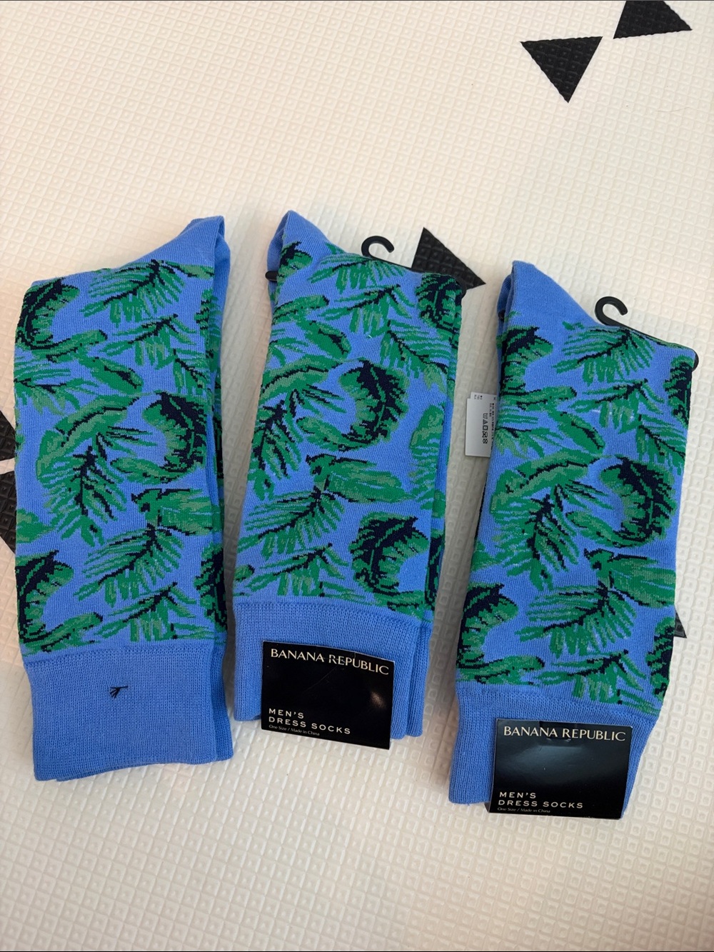 Banana Republic Men's Blue & Green Tropical Palm Dress Socks